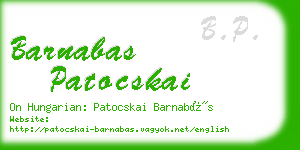 barnabas patocskai business card